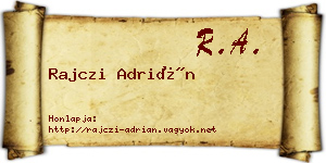 Rajczi Adrián névjegykártya